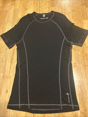 Smartwool Men's Black Short-Sleeve with Gray Stitching XXL 100% merino wool